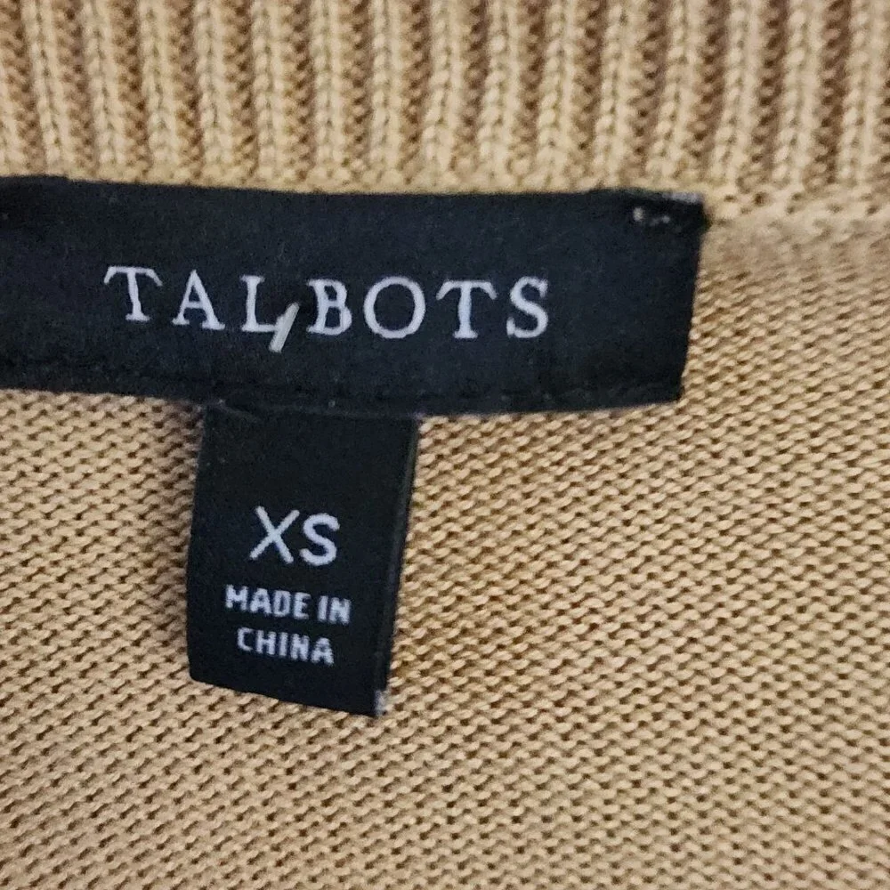 Talbots Crewneck Zebra Print Beige Sweater Size XS